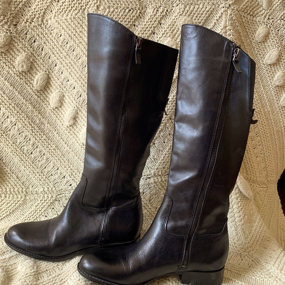 Franco Sarto knee high leather boots.